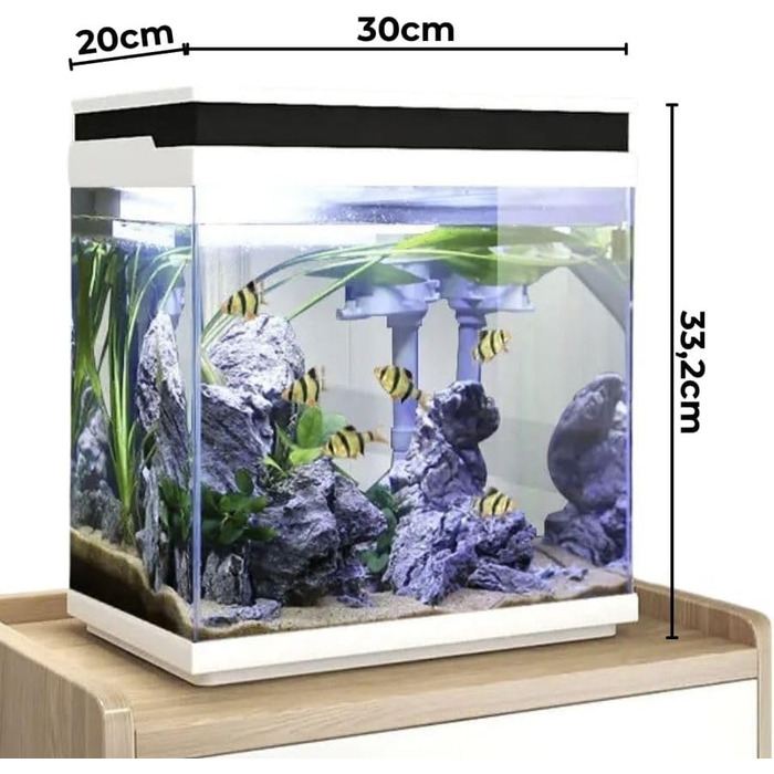 Акваріум AquaOne Nano LED HNE-380, 26 л, прозорий, комплект з фільтром і підсвіткою