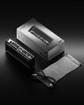 Прозорий Powerbank USB-C USB-A порти з розумним дисплеєм, ноутбук зовнішні акумулятори для мобільних телефонів для iPhone 16/15/14