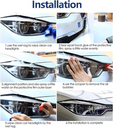 Автомобільна фара Фольга, для Audi A6 S6 RS8 2012-2018 Автомобільна фара Захисна плівка Фара Прозора чорна наклейка TPU
