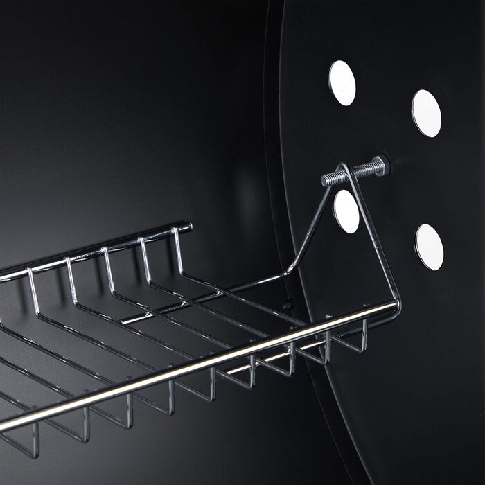 Гриль на вугіллі, великий мобільний гриль з кришкою, регульована вентиляція, міцний, розміри 96,5 x 103 x 64,5 см, чорний