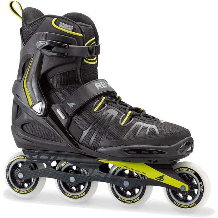 Чоловічі роликові ковзани Rollerblade RB XL для фітнесу для дорослих чорно-лаймові високоефективні роликові ковзани 0