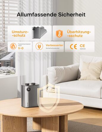 Керамічний міні-вентилятор PELONIS 2000 Вт, 2 режими швидкого нагрівання, 3 режими нагріву вентилятор, тихий настільний обігрівач із захистом від перегріву та перекидання для офісу, столу та домашнього офісу 25A Чорний 25a