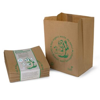 Біорозкладні крафт-паперові пакети для сміття, 10 л / 45 шт., 2016x35 см, коричневі