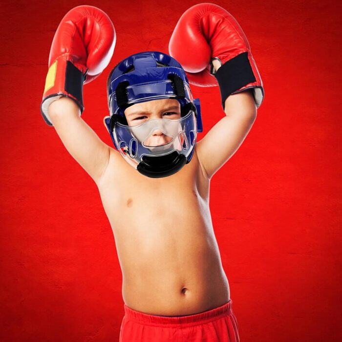 Регульований легкий шолом для тхеквондо з захистом голови та дихаючою маскою для спарингу, карате, тренування з бойових мистецтв