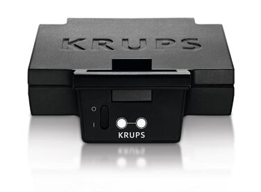 Сендвічниця KRUPS FDK461 для трикутних тостів, керамічне антипригарне покриття, 850 Вт, глибокі форми для гурманських сендвічів, швидкий нагрів, компактна, чорна