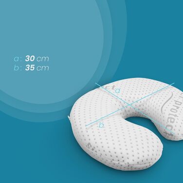 Подушка для шиї Bestlivings з піни з ефектом пам&39яті (Подушка для шиї / 30 см x 35 см x Ø9 см) Віскоеластична подушка для голови - Знімний чохол Silver Protect Antimicrobial - Сертифікована подушка для шиї Oeko-Tex (30x35 см)