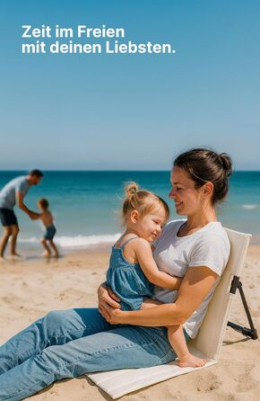 Пляжний набір Menz, 2 шт. пляжний килимок зі спинкою, портативний підлоговий стілець, легкий складний пляжний шезлонг, складний пляжний килимок із сумкою, для кемпінгу та пікніків, бежевий