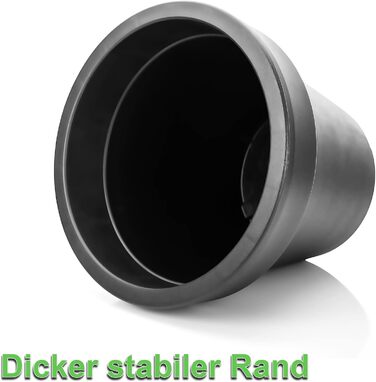 Квітковий горщик BigDean 2 шт. XXL ø60 см, класичний антрацит - з колесами, що обертаються на 360 градусів, дренажний отвір, що герметично закривається - всепогодний пластик - великий горщик, підходить для використання в приміщенні та на вулиці