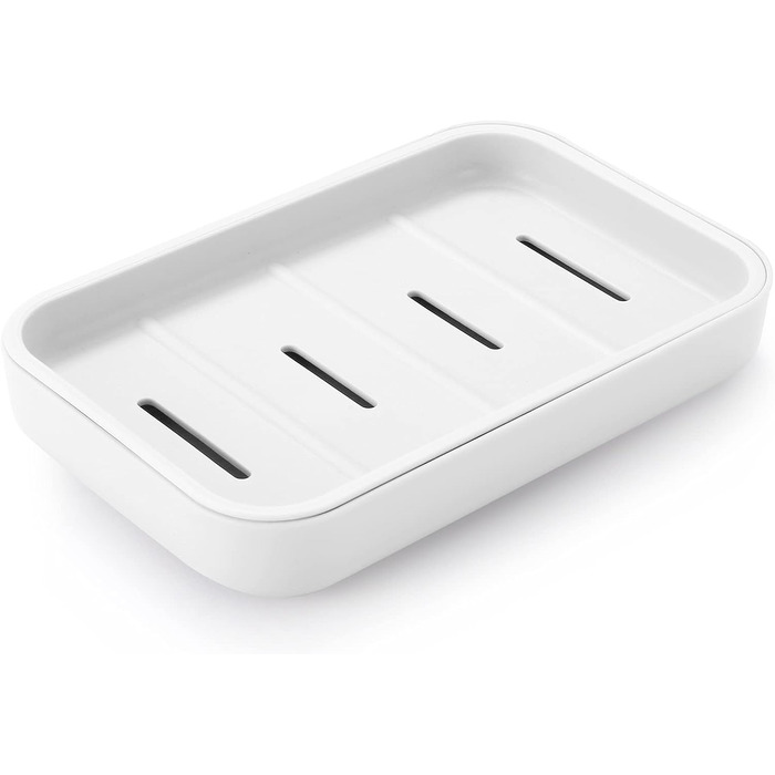 Мильниці для ванної кімнати Мильниця Мильниця зі зливом, дозатор мила для душу, легко миється, суха, зупиняє каламутне мило (біла)