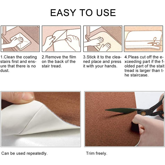 Елементні світяться сходинки для сходів, самоклеючі, яскраві, для сходів, матові, без клею, ПВХ, нековзні, самоклеючі, нековзні, захист підлоги, 5-