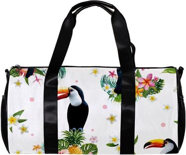 Спортивна сумка, маленька дорожня сумка, сумка для шопінгу та йоги з тропічним листям, сумка для фітнесу на відкритому повітрі, ручна поклажа