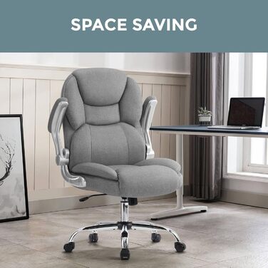 Офісне крісло IWMH Ергономічне крісло для столу Крісло керівника Поворотне крісло з відкидними підлокітниками, регульоване по висоті, комп&39ютерне крісло для офісу, дому, вантажопідйомність 180 кг (сіре)