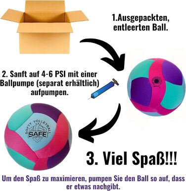 Суперм'який волейбольний м'яч для дітей та початківців, бірюзовий, безпечний