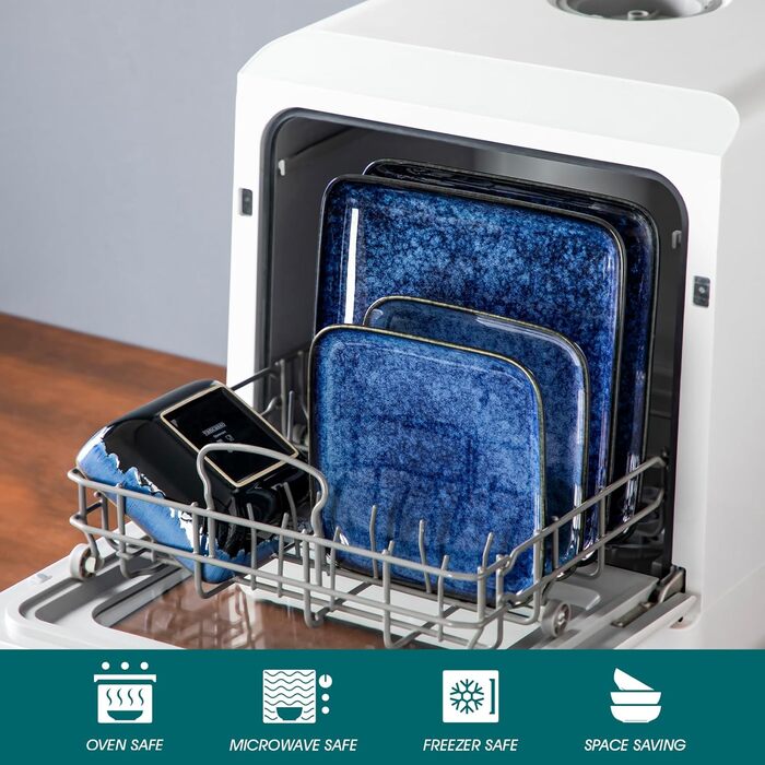 Столовий сервіз квадратний посуд з реактивною глазур'ю посуд 12 предметів посуд з кераміки набір посуду з обідньою тарілкою, десер