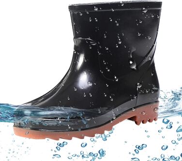 Чоловічі чорні водонепроникні гумові чоботи для саду, чоловіче дощове взуття, гумові черевики, чоловіче взуття 13 (коричневий, 40)