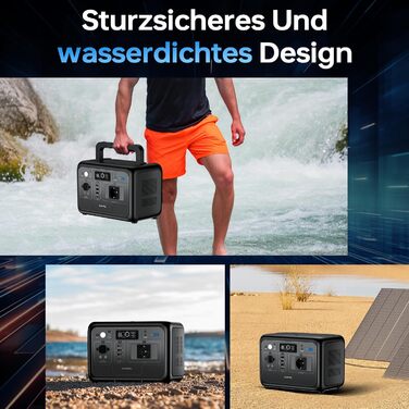 Портативна електростанція OUKITEL P800E 800 Вт, сонячний генератор-накопичувач енергії 512 Втгод LiFePO4 з піковою вихідною потужністю 1600 Вт змінного струму, PD100 Вт Type-C, швидка зарядка 0-100 за 1 годину, для подорожей, кемпінгу, відключень електрое