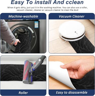 Сходинки для сходів, 15 шт. , протиковзкі, самоклеючі, 55x19 см, багаторазові, ріжучі, захист для сходів у приміщенні для домашніх тварин та дітей - чорні