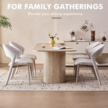 Прямокутний обідній стіл, сучасна стільниця з МДФ, кухонний стіл у скандинавському стилі, рейковий дизайн, підходить для вітальні та їдальні, жовтий травертин