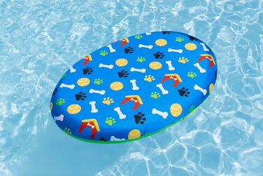 Надувний матрац для домашніх тварин Bestway Paw Print, 142 x 95 x 17 см, вантажопідйомність 45 кг, міцний ПВХ, знімний тканинний чохол, запобіжний клапан, латка для ремонту в комплекті