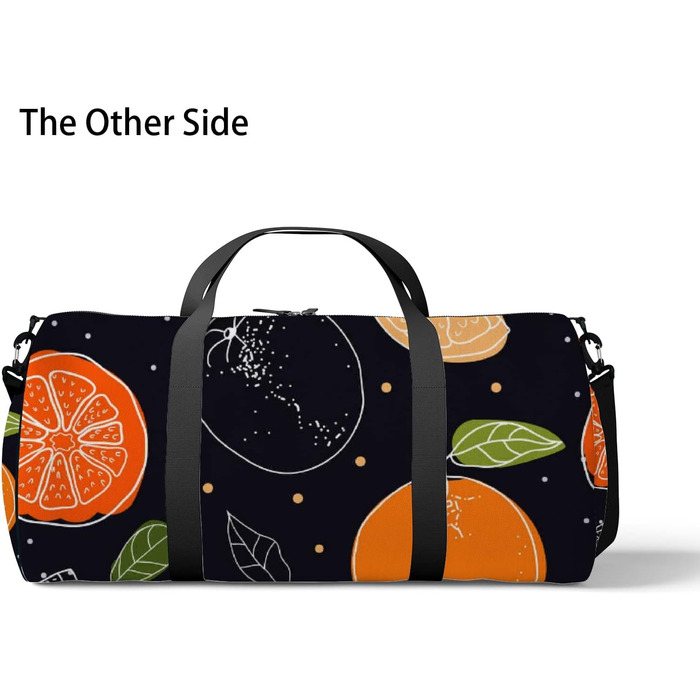 Спортивна сумка для фітнесу, йоги та танців, дорожня сумка для вихідних, помаранчевий принт на чорному фоні, сумка-месенджер для жінок та чоловіків