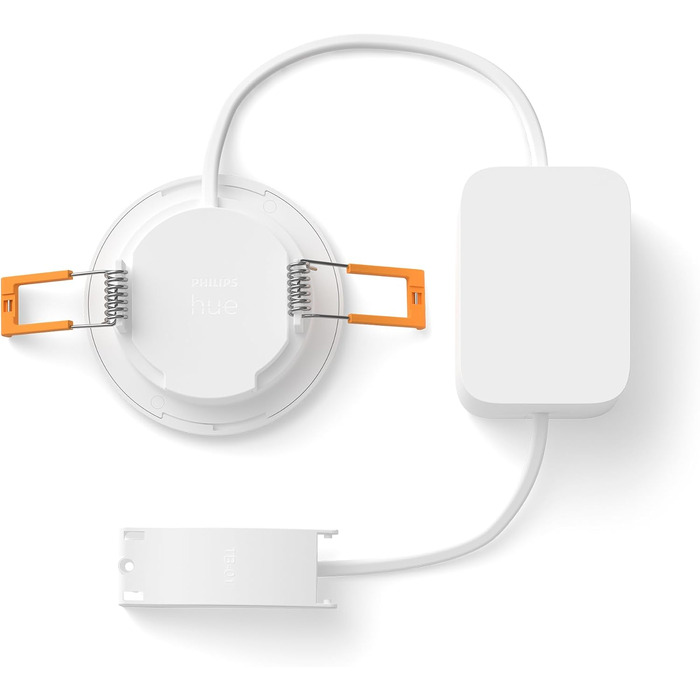Набір вбудованих світильників Philips Hue Slim Downlight (3 шт.), LED, 1000 лм, 90 мм, тонкий дизайн, повний спектр денного світла 100020 000 K, плавне димування, точна передача кольорів, Smart Lighting, білий, нове покоління розміру S