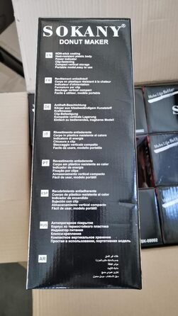 Виробник пончиків SOKANY SK-08002 1400 Вт, міні-виробник пончиків для 16 міні-пончиків, антипригарне покриття, автоматичний контроль температури, без бісфенолу А