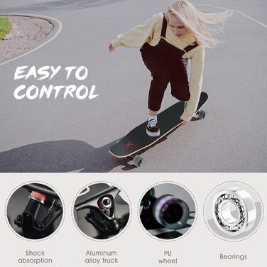 Лонгборд 118 см Pro Cruiser Trick 8-шаровий клен Black довгий круїзер для трюків 46" повний компліт для початківців дорослих підлітків дівчаток хлопчиків ландшафтний фрірайд оригінал 2025