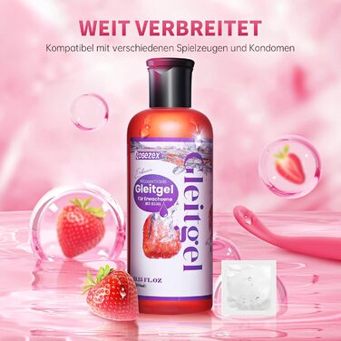 Лубрикант Rosezex на водній основі зі смаком полуниці, 330 мл