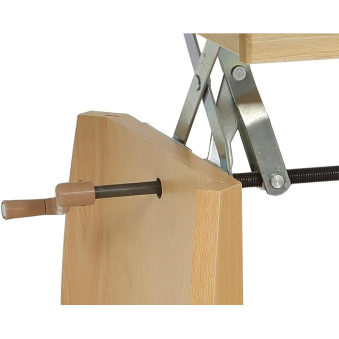 Функціональний журнальний столик Michael, імітація дерева з меламіновим покриттям, декор бука, розсувний 90-142 см, регульована висота за допомогою ручки 52-62 см