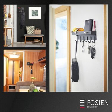 Дизайнерська ключниця FOSIEN з поличкою та магнітним тримачем для нотаток без свердління / прикраса передпокою як органайзер для к