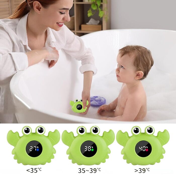 Датчик температури для дитячої ванни, термометр для ванної кімнати у формі краба, водонепроникний портативний компактний водонепро