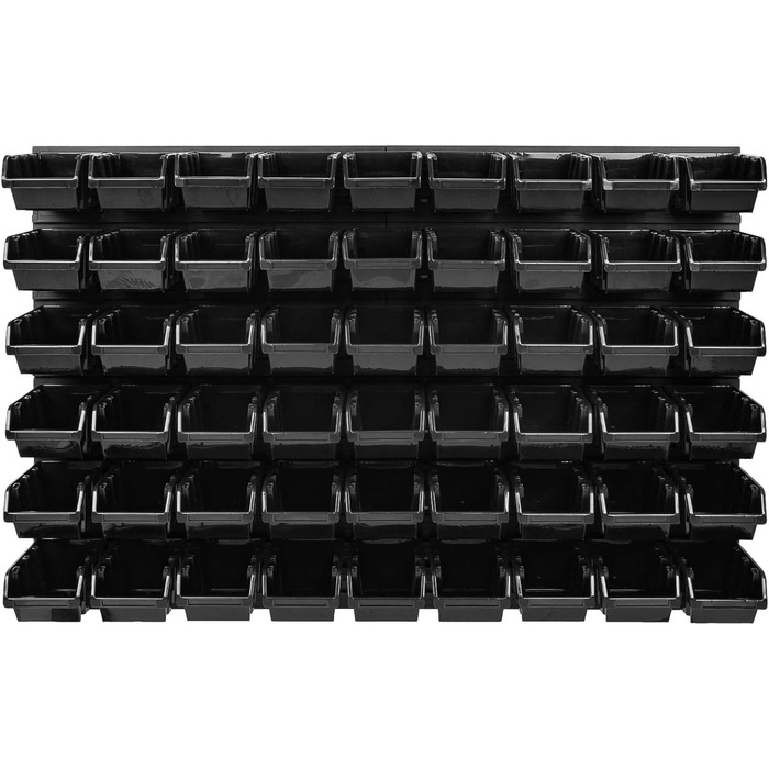 Штабелювані ящики для зберігання Настінна полиця - 1152 x 780 мм - Система зберігання 54 ящики для інструментів Відро з перфорованої дошки Полиця (чорна)