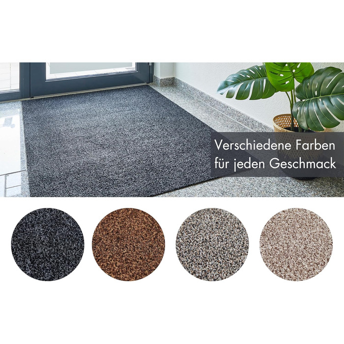 Килимок для вхідних дверей andiamo Samson для дому Бавовняний килимок, що вловлює бруд, що миється Нековзний, поглинаючий та високоякісний Килимок для вхідних дверей 60 x 100 см, Антрацит Антрацит 60 x 100 см (Прямокутний)