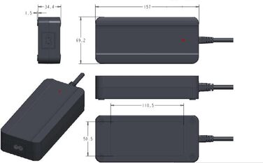Зарядний пристрій Enerpower Li-Ion 42V для 36V-37V 2A 85W з круглим роз&39ємом 5,5 x 2,5 мм для багажних скриньок, Hailong тощо, сумісний з електросамокатами, такими як SoFlow, Cityblitz, Bluewheel, VMax, Trekstor тощо (GS, UL)