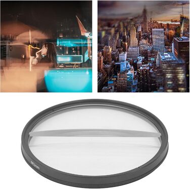 Фільтр спеціальних ефектів, розділений діоптрійний фільтр центрального поля, розділений діоптрійний фільтр із подвійним склом, центральний фільтр масштабування розмиття для дзеркальних дзеркальних фотоапаратів (82 мм)