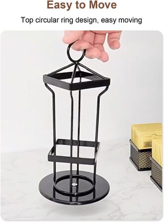 Органайзер для чайних пакетиків Matybobe, 2 рівні, 8 кошиків, обертовий кухонний стелаж для зберігання (8 кошиків) чорний 8 кошиків