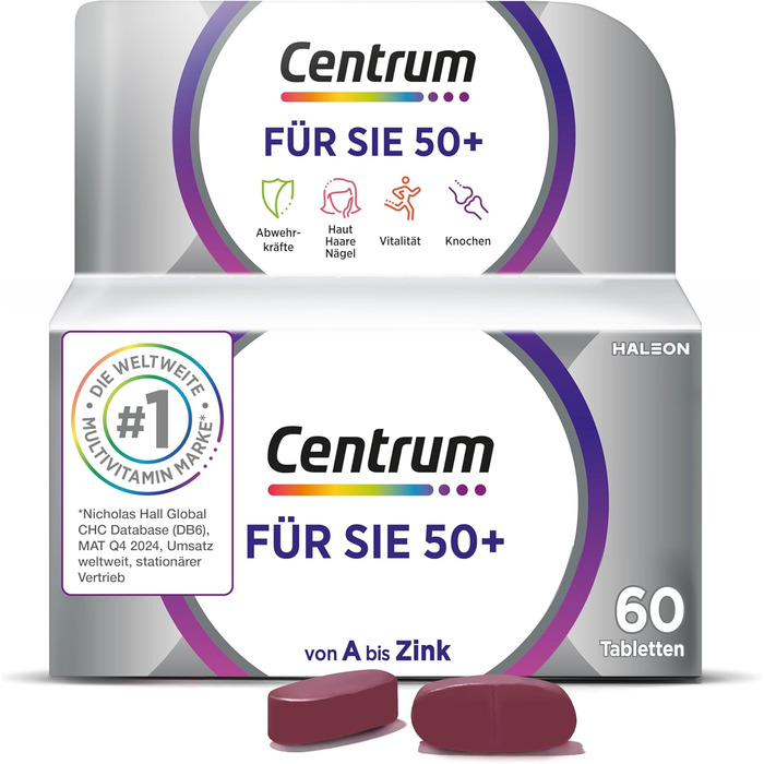 Таблетки Мультивітаміни Centrum For You 50+, 60 шт.
