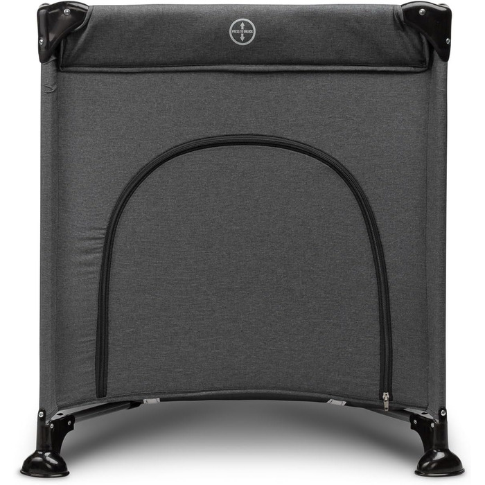 Базове ліжко CARETERO TUR - Ідеально підходить для дому та подорожей - Дорожній матрац - Зручна сумка - Для дітей від 1 місяця до 4 років - 9 кг - Дверцята на блискавці - 124x65x74 см - Графіт