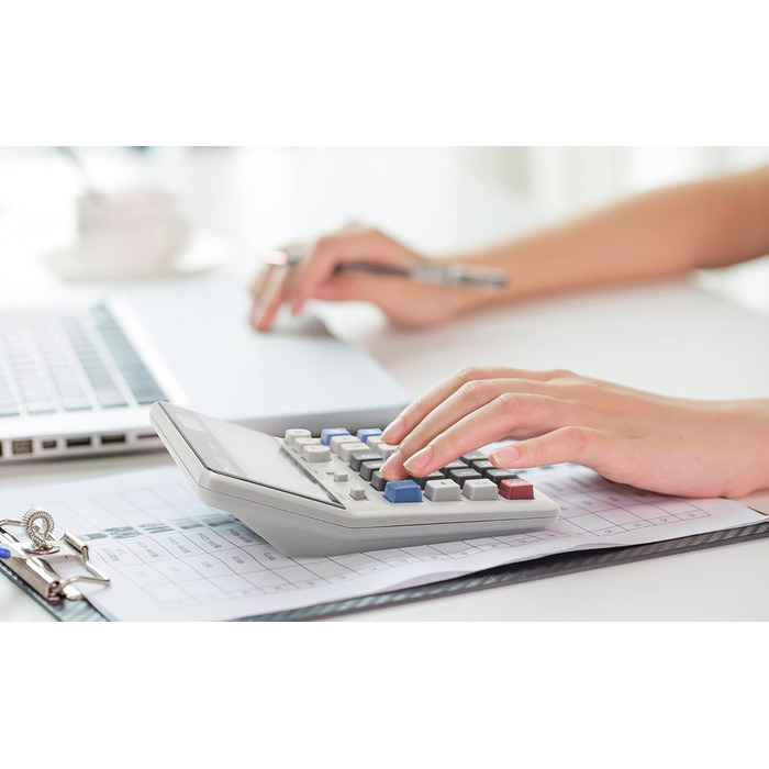 Калькулятор OSALO з великими кнопками, надзвичайно великий дисплей, 12-розрядний настільний калькулятор, офісний калькулятор (OS-200ML) світло-блакитний