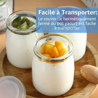 Банки для йогурту з кришками 150 мл, десертні банки з кришкою, йогуртові горщики з кришками для йогурту, десерту, пудингу, молока, варення, 36 шт.