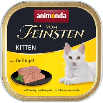 Вологий корм для кошенят від Feinsten Kitten з птицею (32 x 100 г), вологий корм для кошенят без зерна та цукру від animonda, зі свіжими м&39ясними інгредієнтами