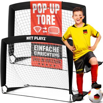 Набір футбольних воріт з 2 предметів - 120 x 90 x 90 см - Розкладні футбольні ворота для саду - Складані футбольні ворота для всіх вікових груп (2 предмети)