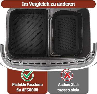 Аксесуари для фритюрниці Ninja Foodi Flexdrawer 10.4 л AF500EU, 3 шт. силіконова форма для фритюрниці, багаторазова мультипіч для мультипечі Аксесуари для ніндзя