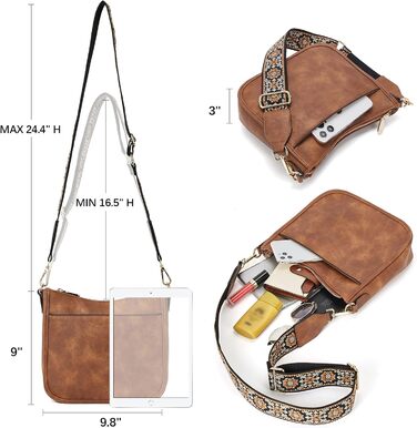 Жіноча сумка BOSTANTEN маленька сумка через плече з PU шкіри сумка через плече для жіночих сумок крос-боді з регульованим кольоров