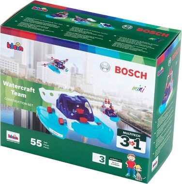 Конструктор Theo Klein 8794 Bosch 3 в 1 Watercraft Team Для побудови різних плавзасобів Включає плани побудови 3 моделей Іграшки для дітей віком від 3 років і старше