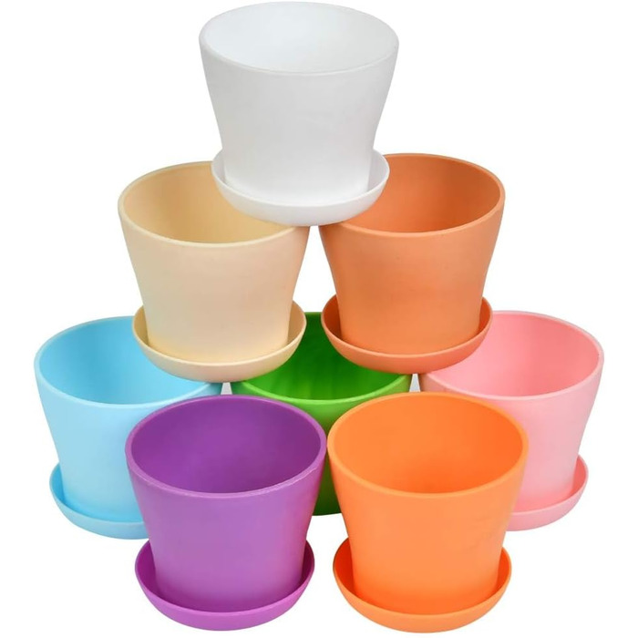 Горщики для рослин пластикові з блюдцем круглі квіткові горщики пластикові горщики для розсади загущувачі горщики для розсади міні