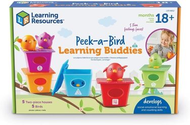 Навчальні ресурси Peek-a-Bird Learning Buddies, Toddler Activities, Educational Toy Set, Color Learning Toy, 15 Details, from 18 M