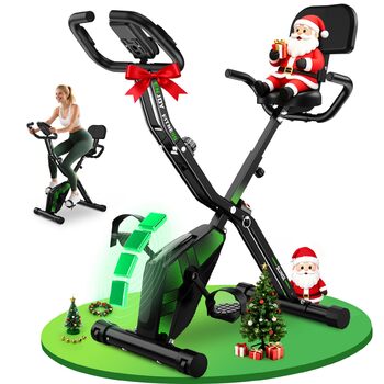 Новий велотренажер 2026 року, складаний домашній тренажер з регульованим магнітним опором, додатковий комплект ергометра для дому з надзвичайно тихою роботою, РК-монітор, вантажопідйомність 150/160 кг, чорний/зелений домашній тренажер 3-в-1