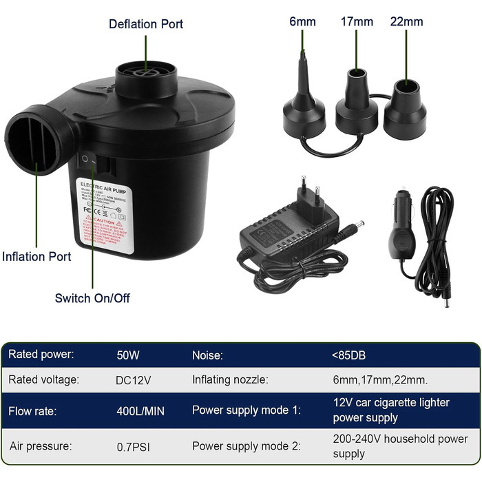 Комплект самонадувних надувних матраців Anesty, кемпінговий надувний матрац для 1 особи з вбудованим повітряним насосом, портативний надувний матрац, ідеально підходить для подорожей, активного відпочинку та гостей