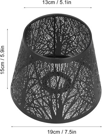 Абажур Yeelur, E27 Чохол для кованої лампи для тумбочки для дому для спальні (чорний)